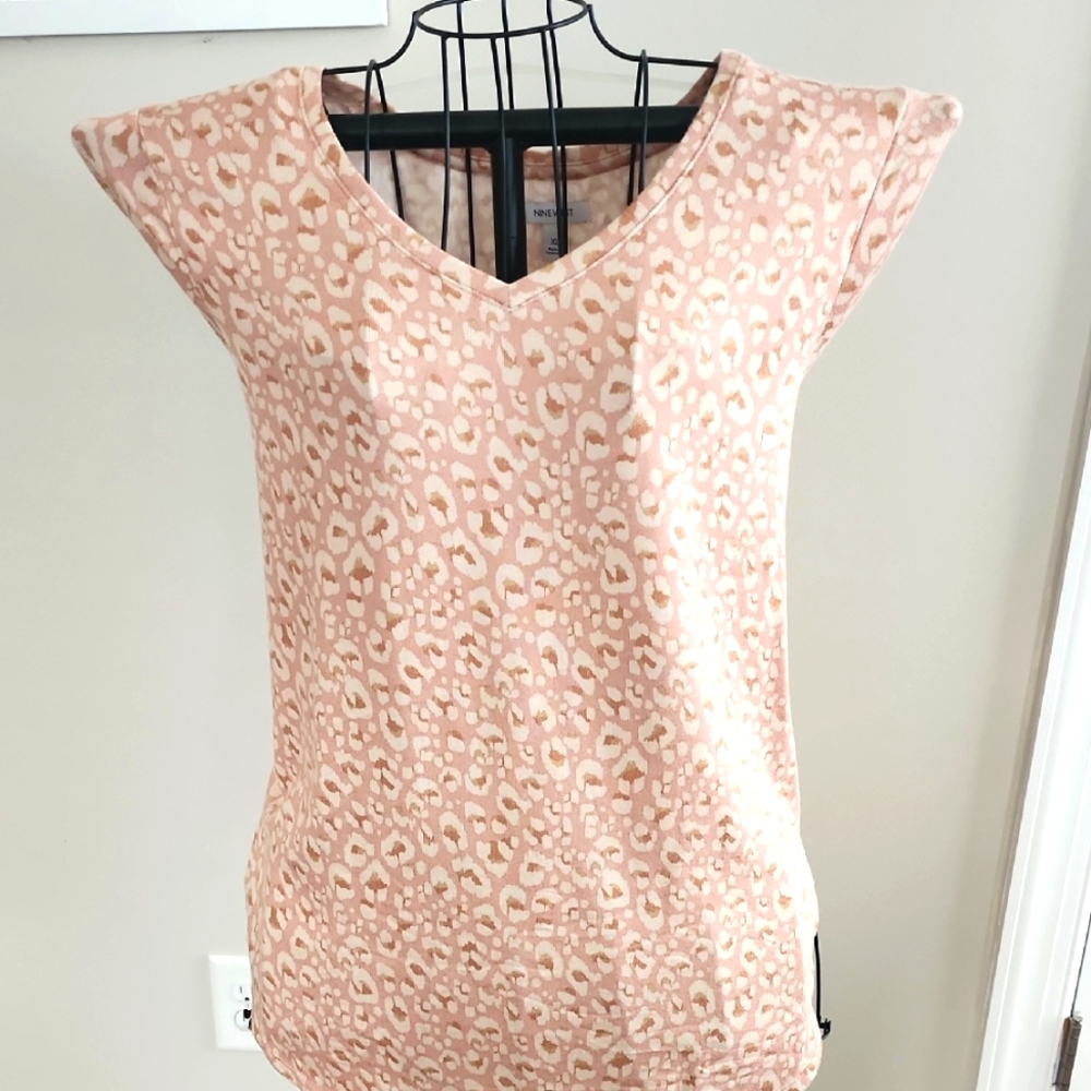 Women's Pink Leopard Print Top Tunic New